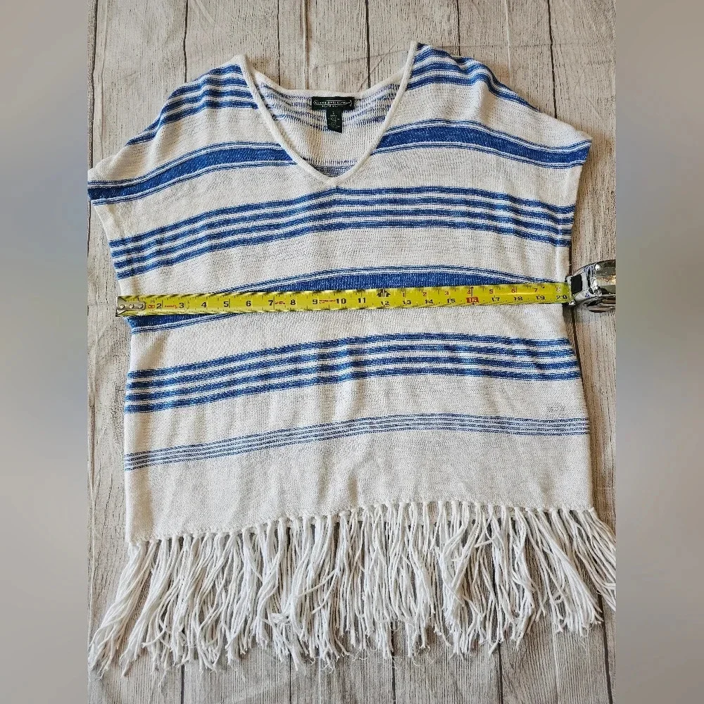 Lauren Jeans Co Ralph Lauren •Size Small• White Blue Striped Linen Cotton Blend - Picture 7 of 7